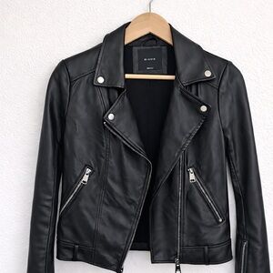 Elodie Black Faux Leather Moto Jacket – Women’s Small